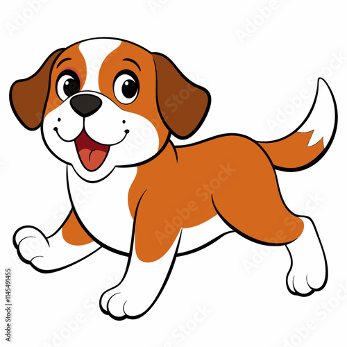 Running Dog Silhouette vector and illustration on white Background For T-Shirt