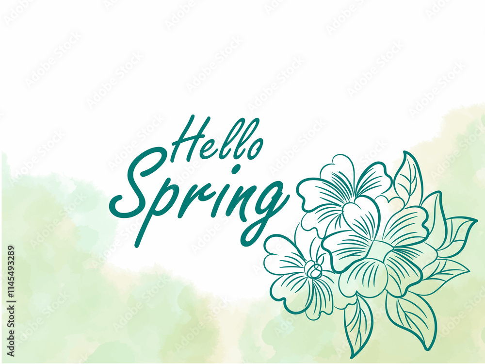 Fototapeta premium Hand drawn spring background