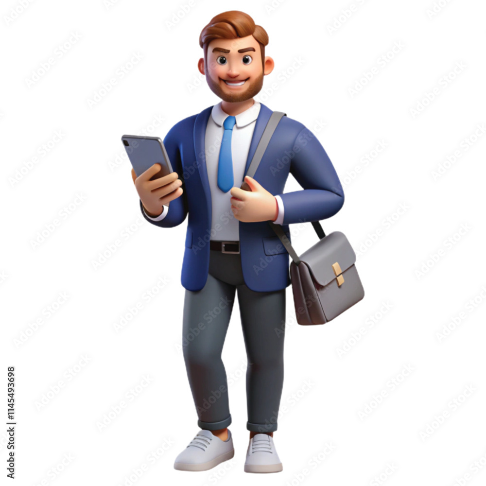 3D Cartoon of a handsome young businessman 3D Cartoon of a handsome young businessman