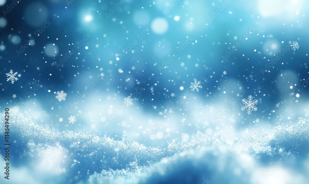 Captivating Winter Wonderland Background with Soft Floating Snowflakes and Chilly Blue Hue Ideal for Seasonal Themes and Holiday Celebrations Captivating Winter Wonderland Background with Soft Floating Snowflakes and Chilly Blue Hue Ideal for Seasonal Themes and Holiday Celebrations