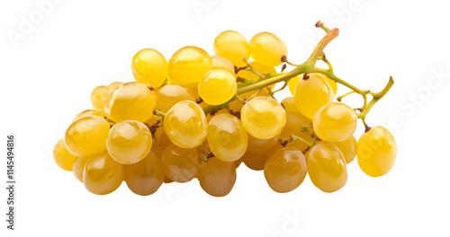 Yellow grapes on transparent background