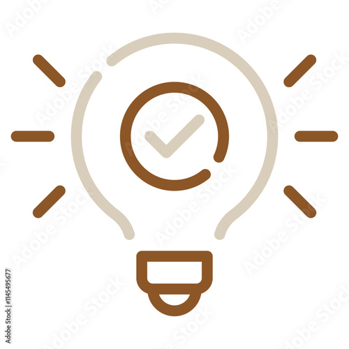 Creative Light Bulb Concept with Checkmark