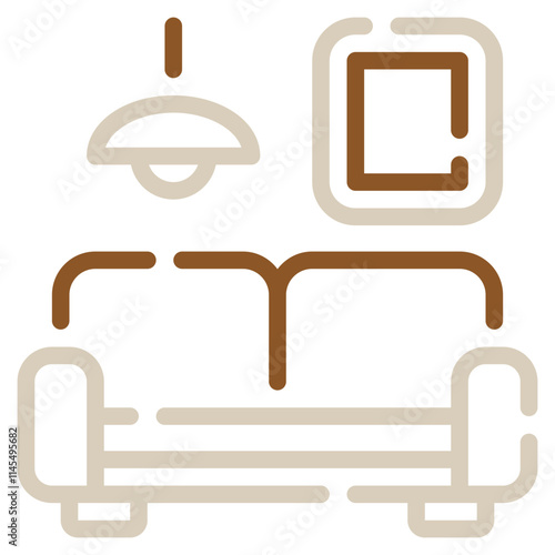 Cozy Living Room Symbolic Icon Design