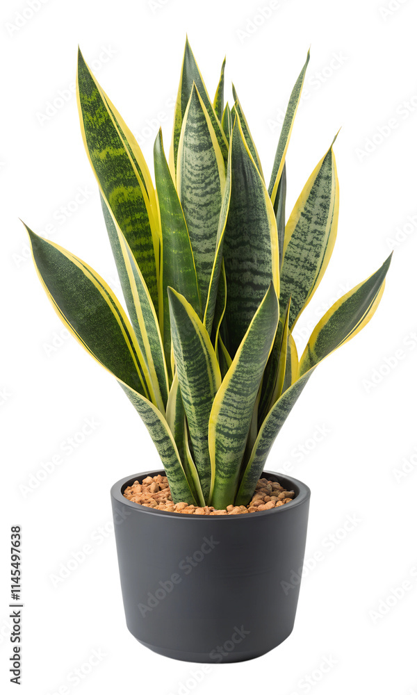 Large house snake plant in modern pot or vase cut out isolated on transparent background Large house snake plant in modern pot or vase cut out isolated on transparent background