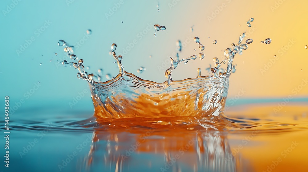 Water droplet impact creating a crown splash Water droplet impact creating a crown splash