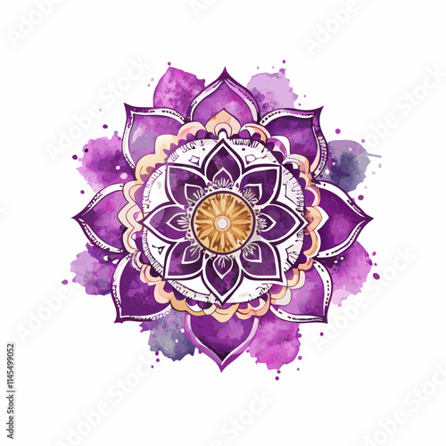 chakra mandala watercolor vector illustration (3)