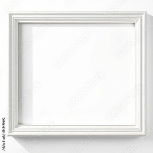 White wooden horizontal picture frame isolated with clipping path on white background frame isolated frame border design background isolated