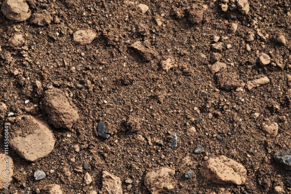 Ground surface with various stones and soil textures. Ground surface with various stones and soil textures.