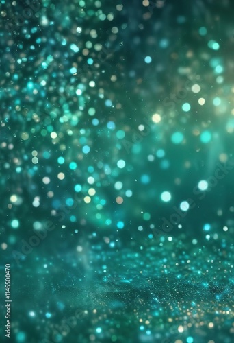 Aqua turquoise and teal green bokeh glitter sparkle background with swirling patterns, green, background, glitter