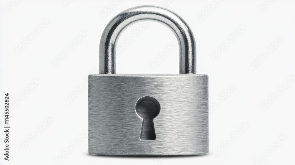 A detailed closeup of padlock secured with key, symbol of security, access, and protection A detailed closeup of padlock secured with key, symbol of security, access, and protection