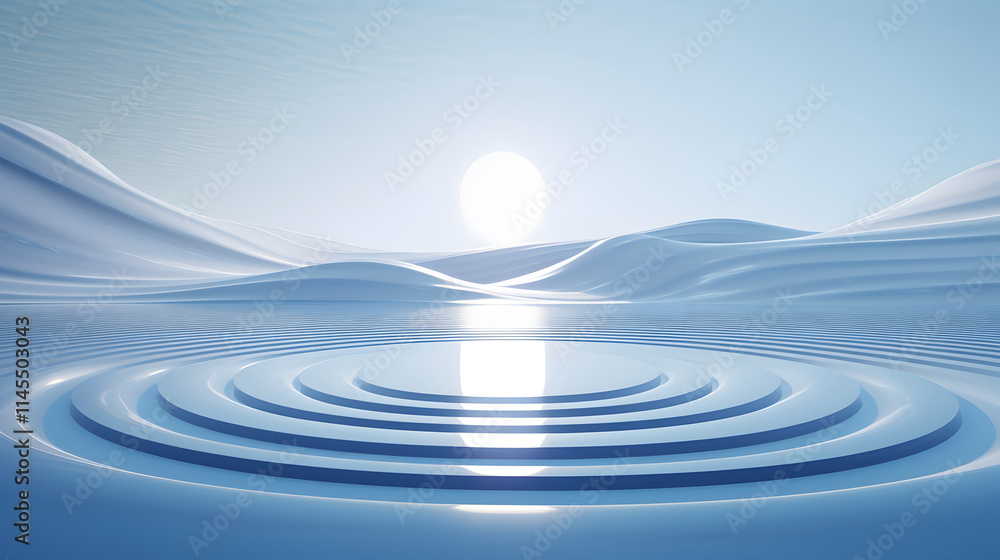 Digital blue and white circular ripples graphics poster background Digital blue and white circular ripples graphics poster background