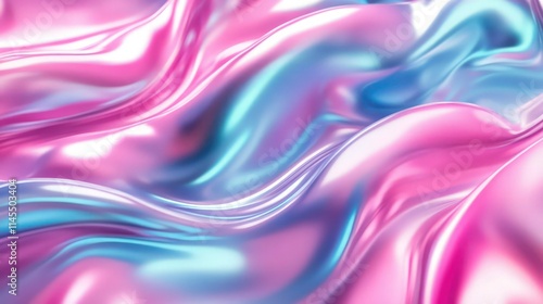 Wallpaper Mural Generative AI illustration of colorful abstract background with pink and blue shiny wavy surfaces Torontodigital.ca