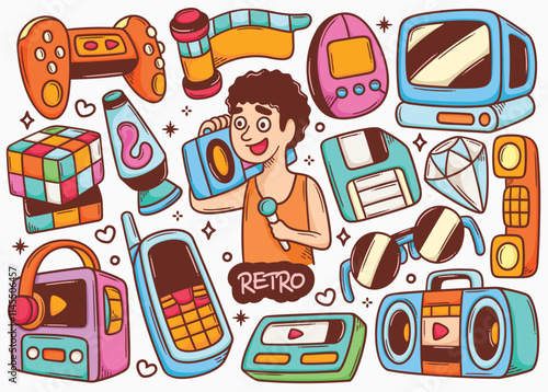 Hand Drawn Retro 90s Doodle Illustrations