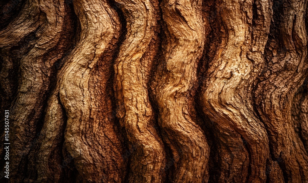 Close-up of textured, brown tree bark with deep grooves and vertical lines. Close-up of textured, brown tree bark with deep grooves and vertical lines.