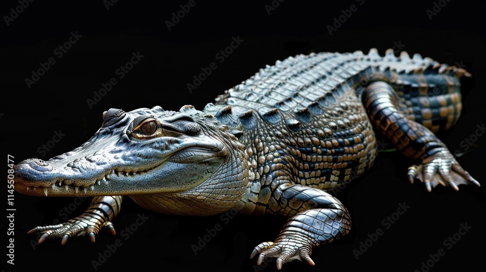 Fototapeta premium 3D model of an alligator with scales