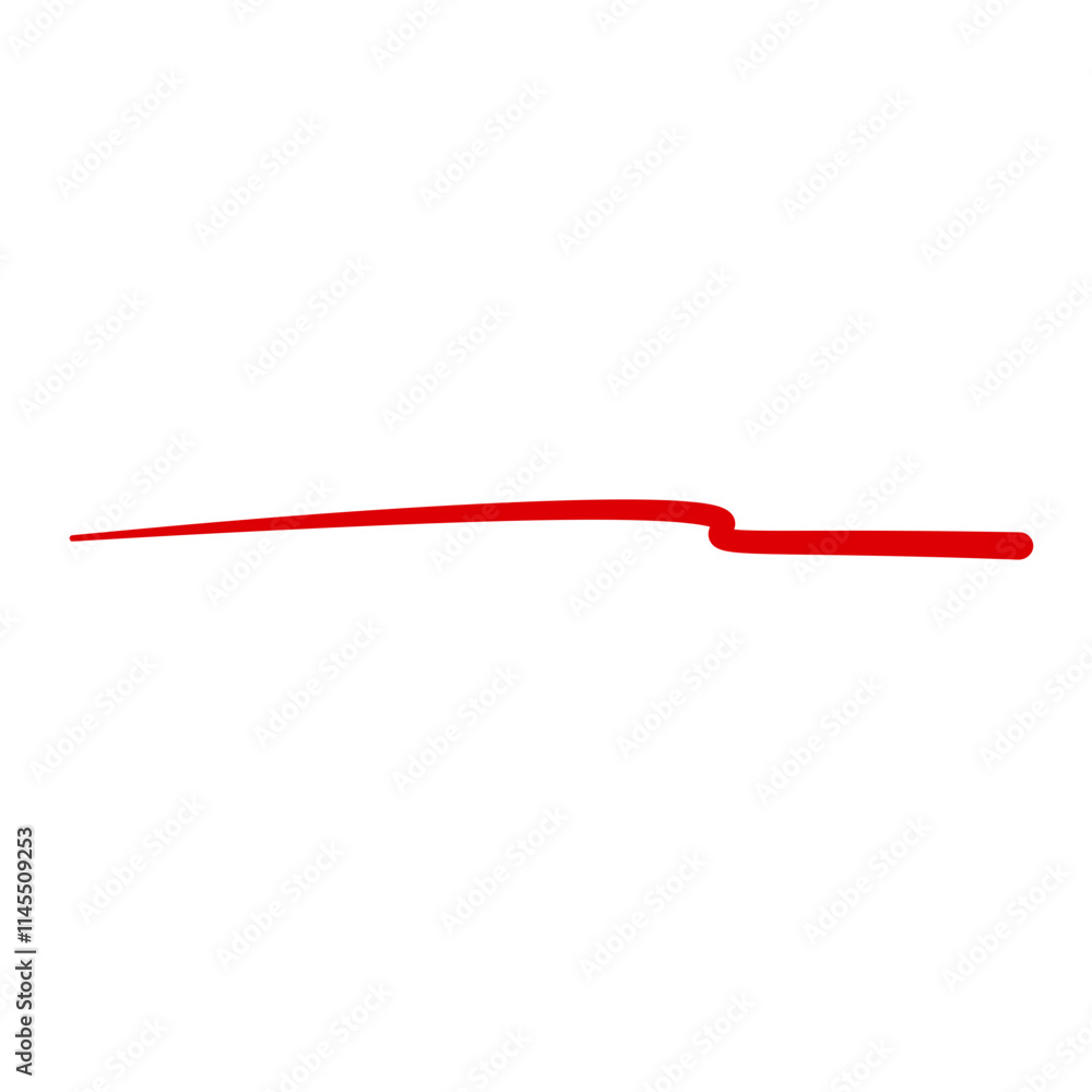 red hand drawn underline and marker element red hand drawn underline and marker element