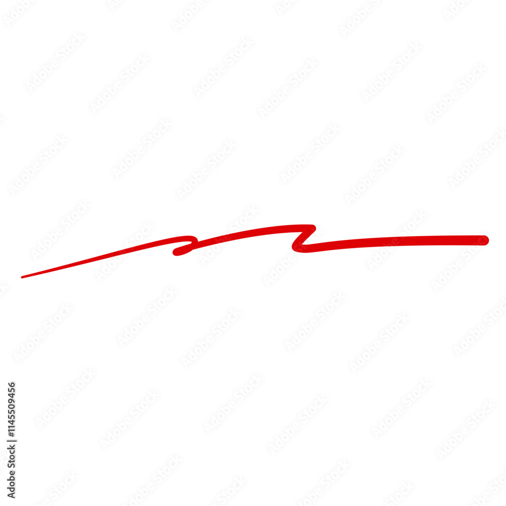 red hand drawn underline and marker element