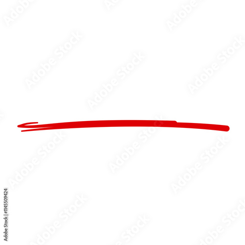 red hand drawn underline and marker element