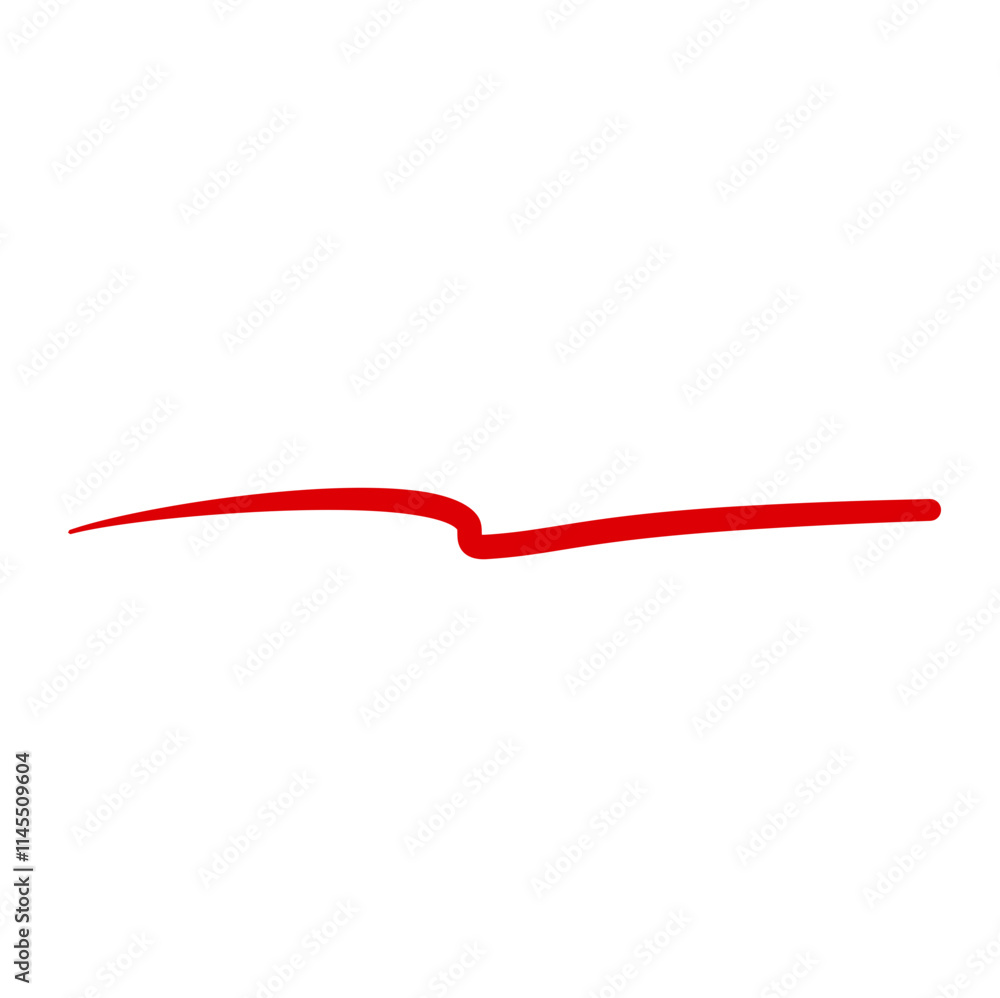 red hand drawn underline and marker element red hand drawn underline and marker element