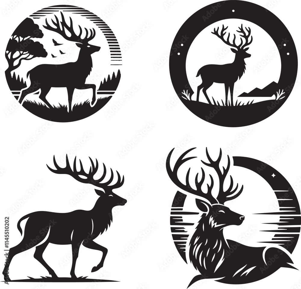 Naklejka premium Animals Silhouette File, Vector Design