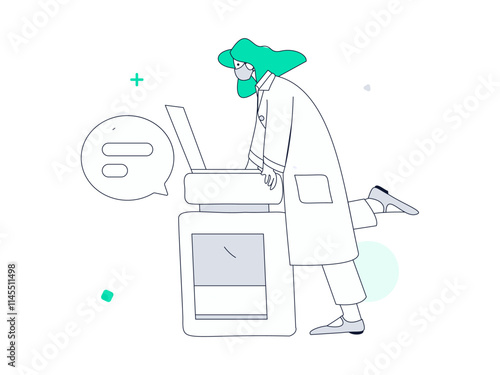 Doctor examines patient flat vector concept operation hand drawn illustration
