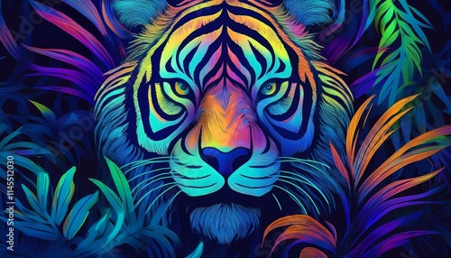 Neon Jungle: Seamless Tiger Stripes
