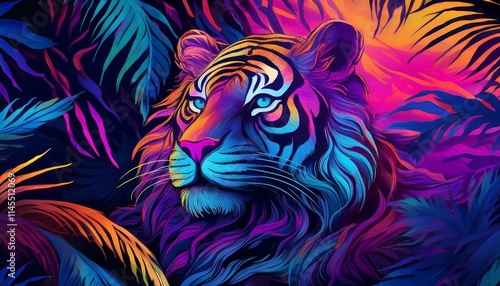 Neon Jungle: Seamless Tiger Stripes
