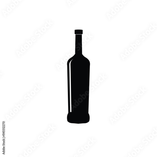 Beer bottle icon illustrated on white background,