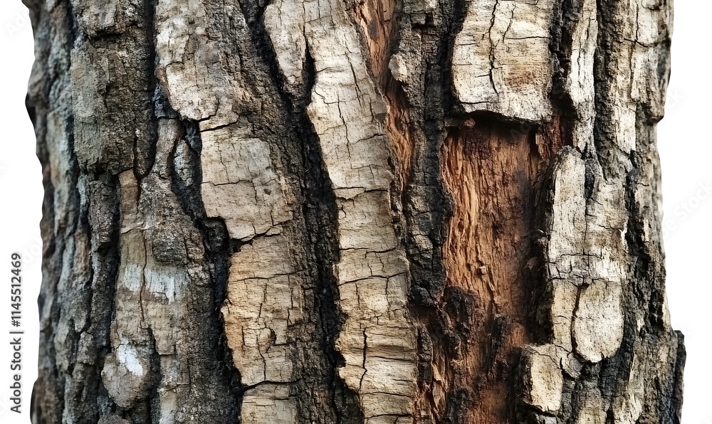 Close-up of textured tree bark with cracks and damage. Close-up of textured tree bark with cracks and damage.