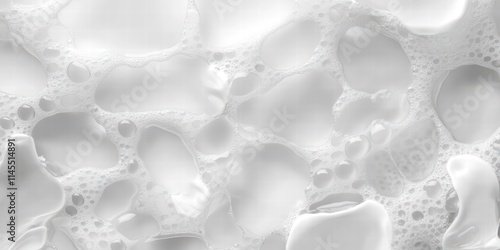 Abstract White Foam Texture with Bubbles and Soft Blurred Background