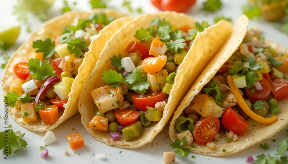 Fresh tortilla wraps filled with vibrant ingredients, perfect for culinary branding and food advertisements on a transparent white background Fresh tortilla wraps filled with vibrant ingredients, perfect for culinary branding and food advertisements on a transparent white background