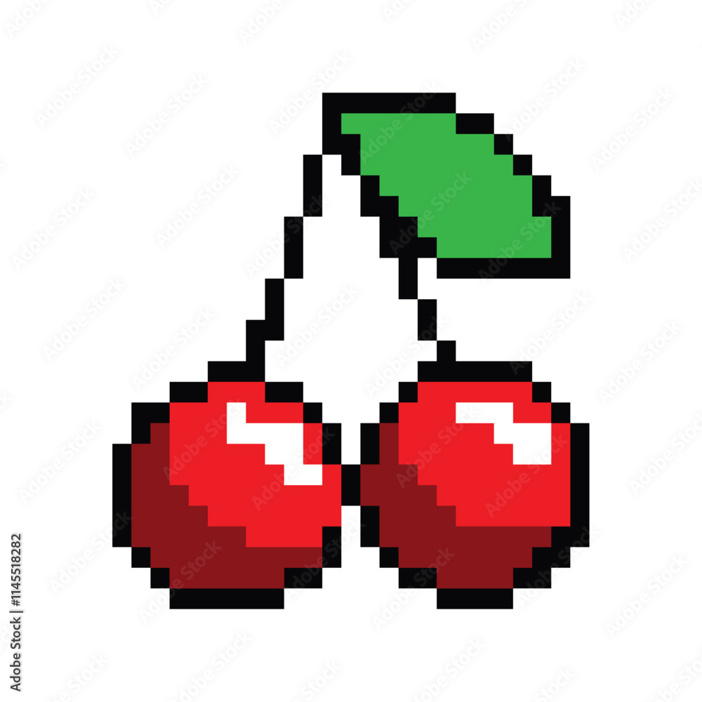 video game cherry pixelated video game cherry pixelated