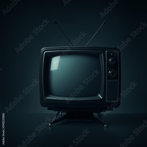 Vintage television - black and white tv isolate object for design old technology frame isolated frame border design background isolated photo