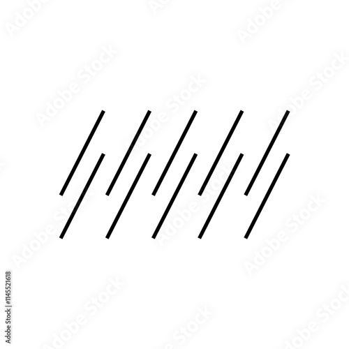 Slash lines pattern. Border with tilted parallel stripes. Embroidery ornament with slanted stitches on white background