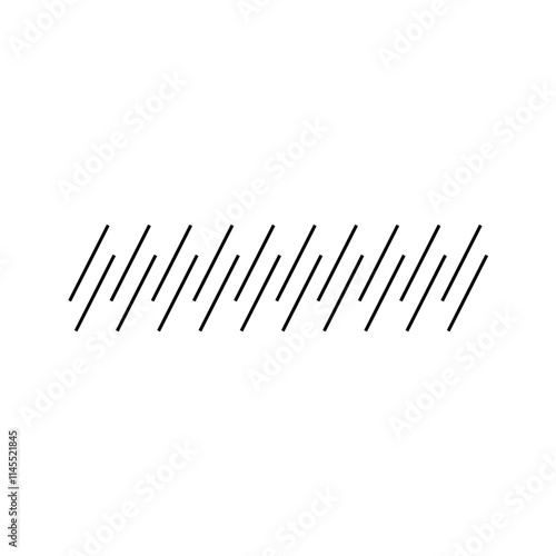 Slash lines pattern. Border with tilted parallel stripes. Embroidery ornament with slanted stitches on white background