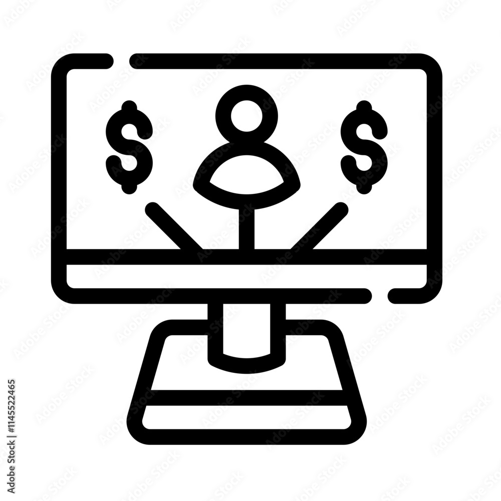 Icon Resource Money With Style Outline Icon Resource Money With Style Outline