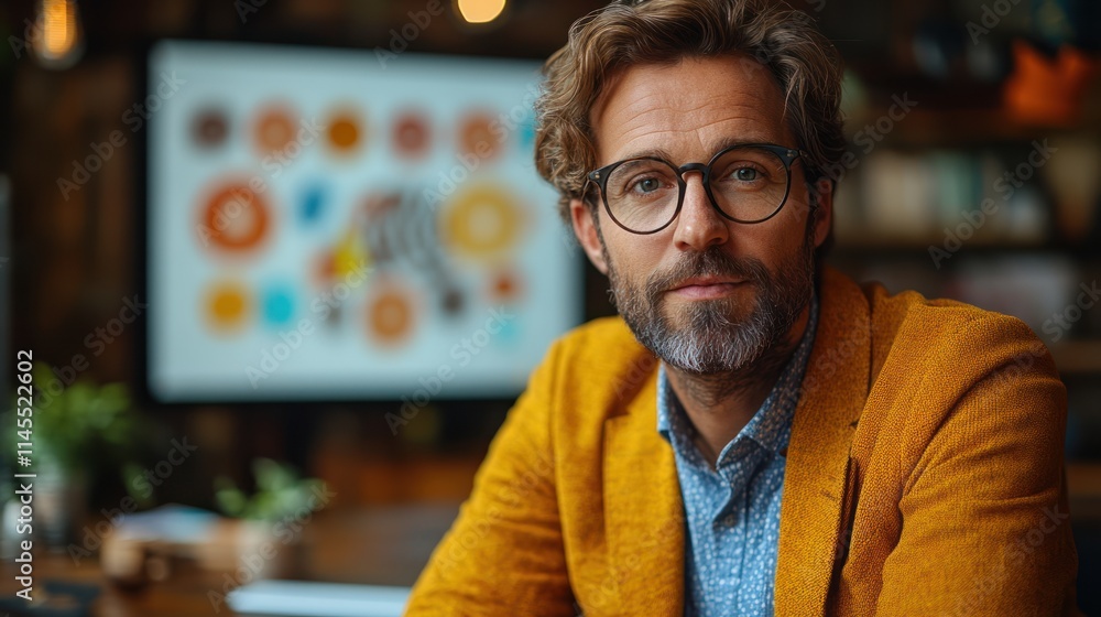 Professional man with glasses in an office setting. Professional man with glasses in an office setting.