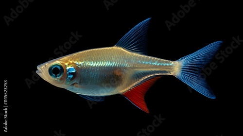 A Single Sparkling Harlequin Rasbora Fish Swims photo