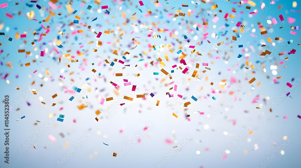 Colorful confetti falling through the air, creating a festive and celebratory atmosphere, with a blurred background that emphasizes the excitement and joy of special events, parties, and moments of ce Colorful confetti falling through the air, creating a festive and celebratory atmosphere, with a blurred background that emphasizes the excitement and joy of special events, parties, and moments of ce
