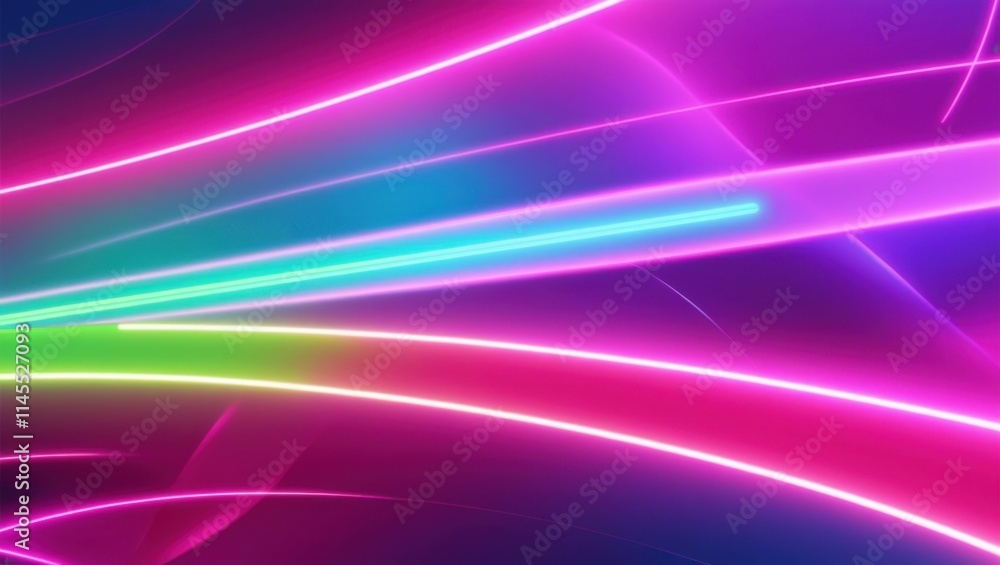 Vibrant Neon Lines Intertwined in a Dynamic Abstract Design Vibrant Neon Lines Intertwined in a Dynamic Abstract Design