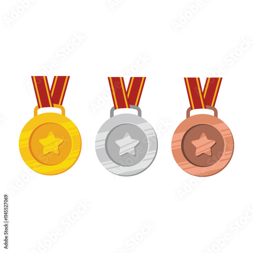 gold, silver, and bronze medals vector