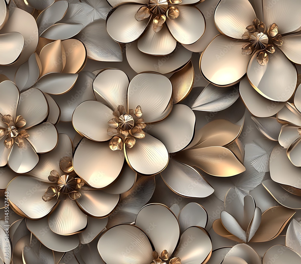 Modern floral 3D geometric seamless, Contemporary Floral 3D Geometric Seamless Pattern Modern floral 3D geometric seamless, Contemporary Floral 3D Geometric Seamless Pattern