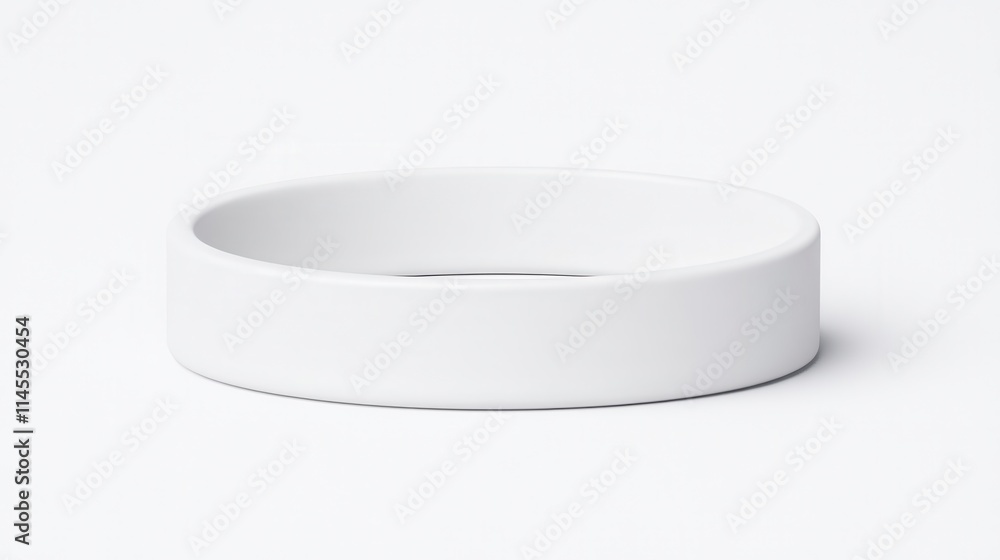 A minimalist white circular object set against a plain background, exuding simplicity and modern design. A minimalist white circular object set against a plain background, exuding simplicity and modern design.