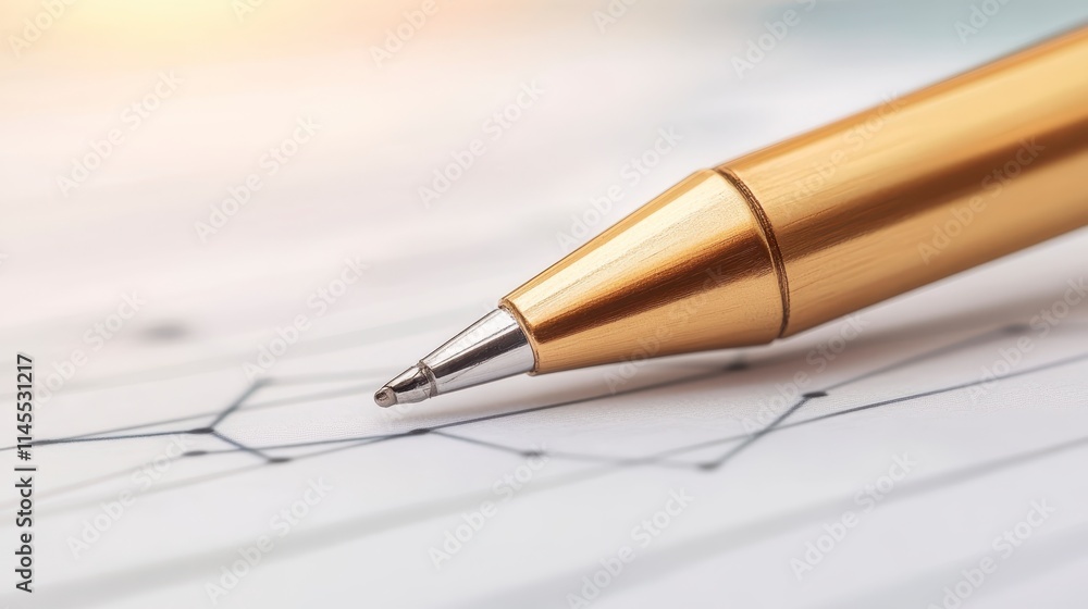 A close-up of a sleek golden pen resting on a sheet of paper with faint graphs or lines, suggesting a focus on writing or analysis. A close-up of a sleek golden pen resting on a sheet of paper with faint graphs or lines, suggesting a focus on writing or analysis.