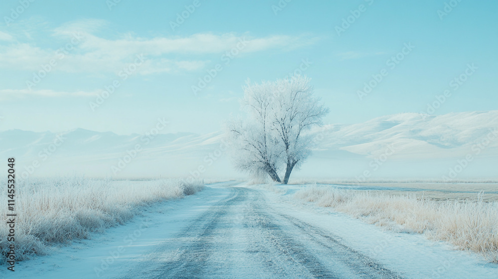 Snowy Mountain forest with tall pine trees and snow covered road, Arctic Landscape with Snow covered road and trees in a winter, winter morning snowy view with melting snow and various large trees. Snowy Mountain forest with tall pine trees and snow covered road, Arctic Landscape with Snow covered road and trees in a winter, winter morning snowy view with melting snow and various large trees.