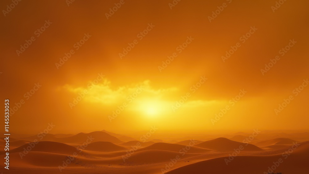 Dramatic Yellow Sky During Sandstorm in Arid Desert
Dramatic Yellow Sky During Sandstorm in Arid Desert
