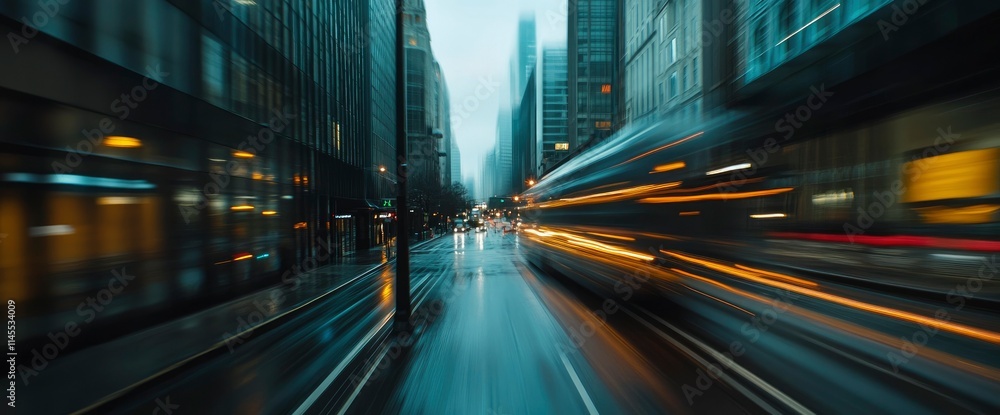 Urban Speed Blurred Cityscape at Night Urban Speed Blurred Cityscape at Night