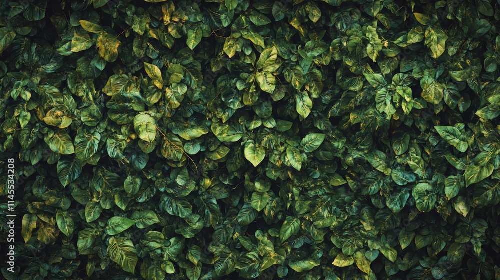 Lush Green Dense Tropical Jungle Foliage with Intricate Leaf Patterns Lush Green Dense Tropical Jungle Foliage with Intricate Leaf Patterns