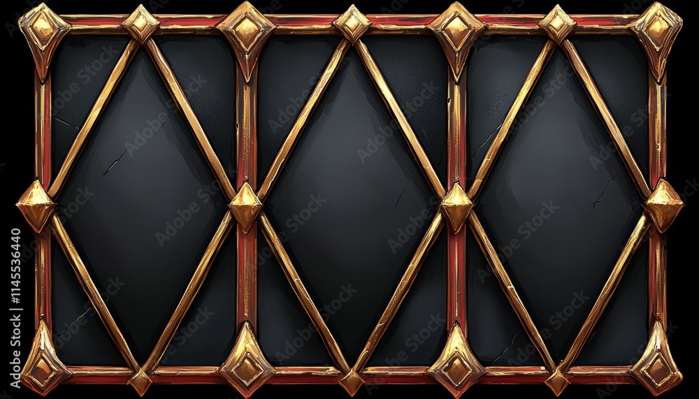 Ornate Golden Frame with Dark Panels Ornate Golden Frame with Dark Panels