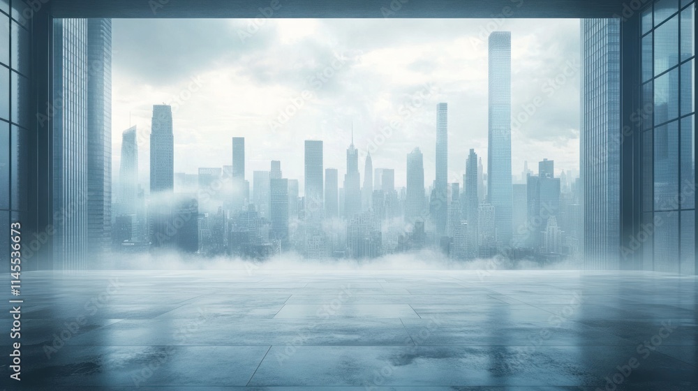 Misty Metropolis: A Cityscape Viewed Through Modern Architecture Misty Metropolis: A Cityscape Viewed Through Modern Architecture